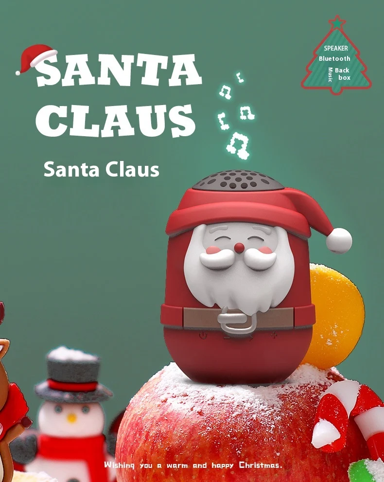 Title 1, Cute Mini Portable Cartoon Santa Claus Bluetoot...