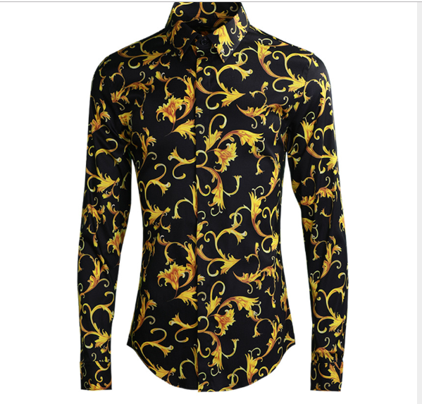 Camisa masculina padrão real, elegância sofisticada. Tecido premium, caimento impecável, ideal para trabalho e eventos especiais, transmitindo confiança e estilo. — foto 2