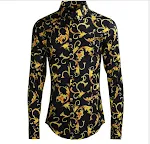 Camisa masculina padrão real, elegância sofisticada. Tecido premium, caimento impecável, ideal para trabalho e eventos especiais, transmitindo confiança e estilo. — foto 2