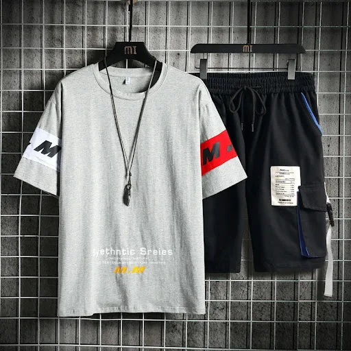 Title 2, Summer Mens Sets Track Suit Mens Casual Loose ...