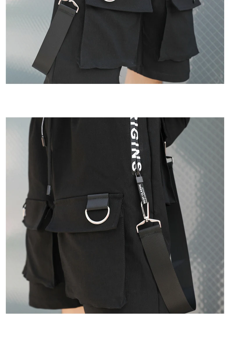Multi-pocket Tooling 5-Point Pants, Hip-hop Style, All-match Loose Casual Sports Pants, providing comfort and versatilit — photo 4
