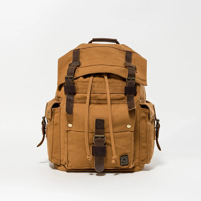 Title 2, Seven-color cotton retro mens rucksack outdoor...