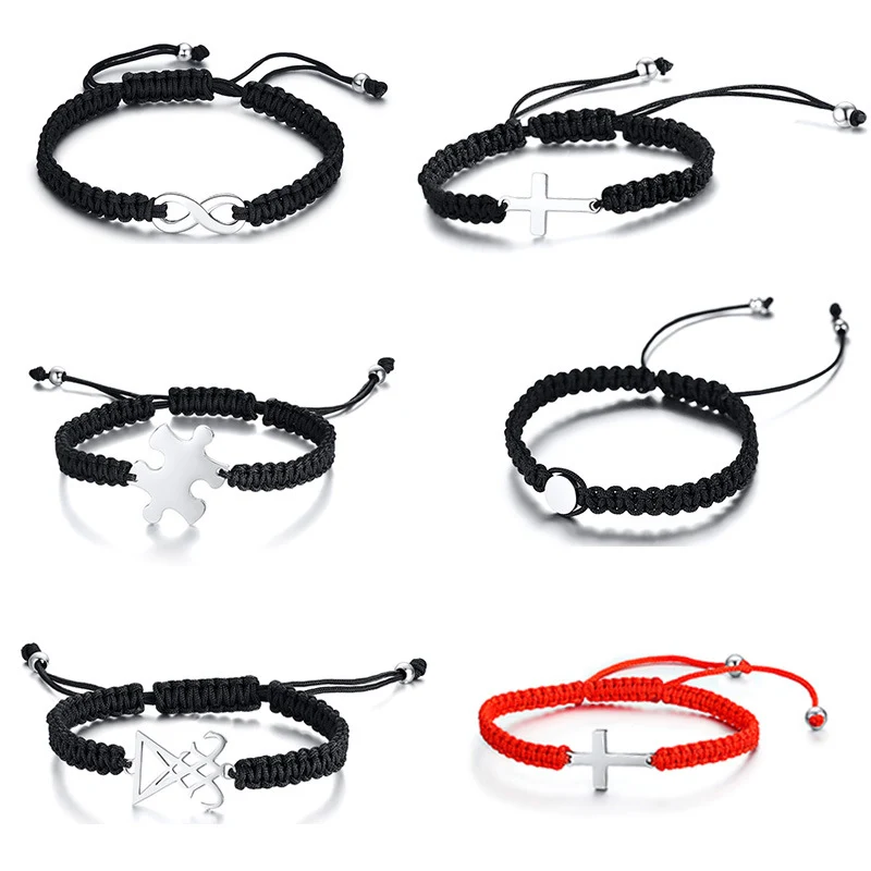 Pulseira Anka ajustável de aço titânio e corda de nylon. Resistente, durável e confortável. Perfeita para uso diário e atividades ao ar livre. — foto 1