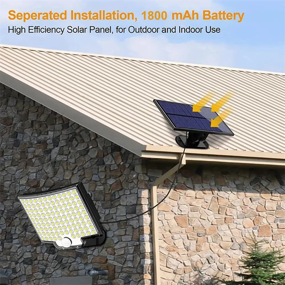 Luminária solar de parede para jardim 106LED Iluminação externa potente e econômica Sem fios e fácil instalação Ideal para jardins e áreas externas. — foto 15