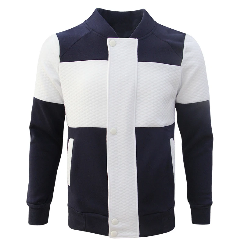 Pure Color Fashion Plaid Men's Zipper Stitching Jacket for a stylish and comfortable look. This versatile jacket is perf — photo 2