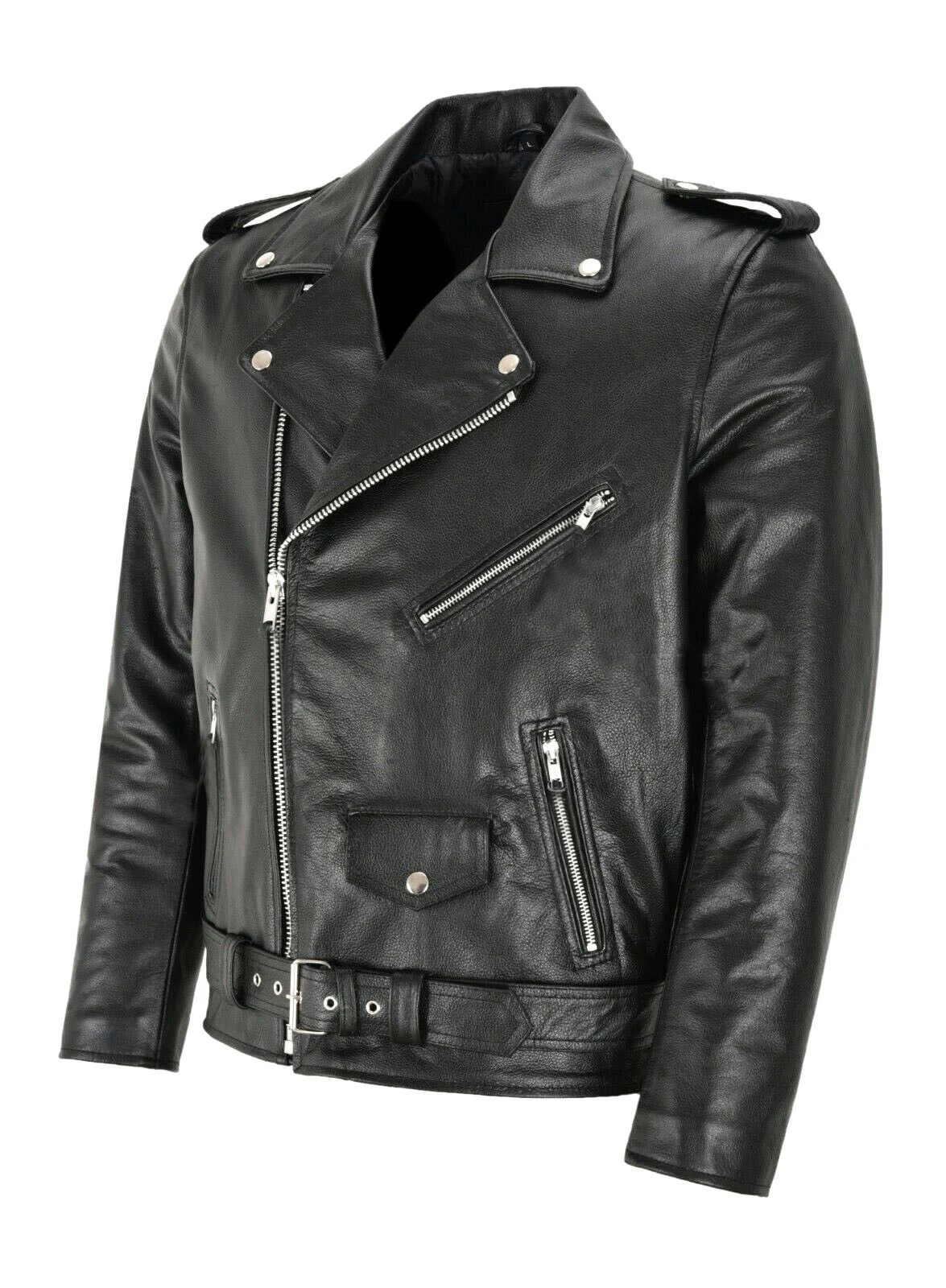 Jaqueta de couro casual para motociclista masculina. Casaco de couro para homens. Conforto, estilo e proteção para suas aventuras. — foto 7