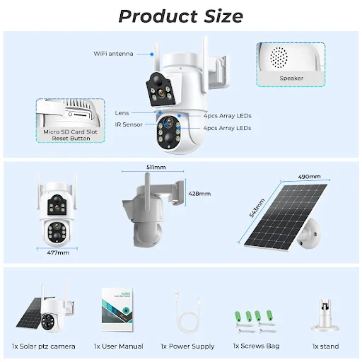 Title 2, Outdoor Solar Powered HD Wireless WiFi Home Sec...