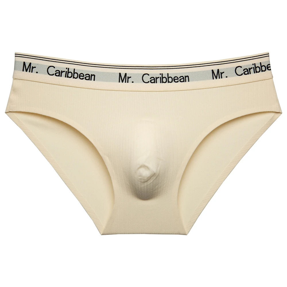 Slip da uomo sportivo a vita media con lettere, morbido, spazzolato e pesante, con pouch 3D, underwear monopezzo — foto 2