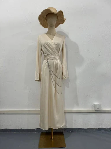 Title 8, Womens Solid Color Elegant Long Waist Dress