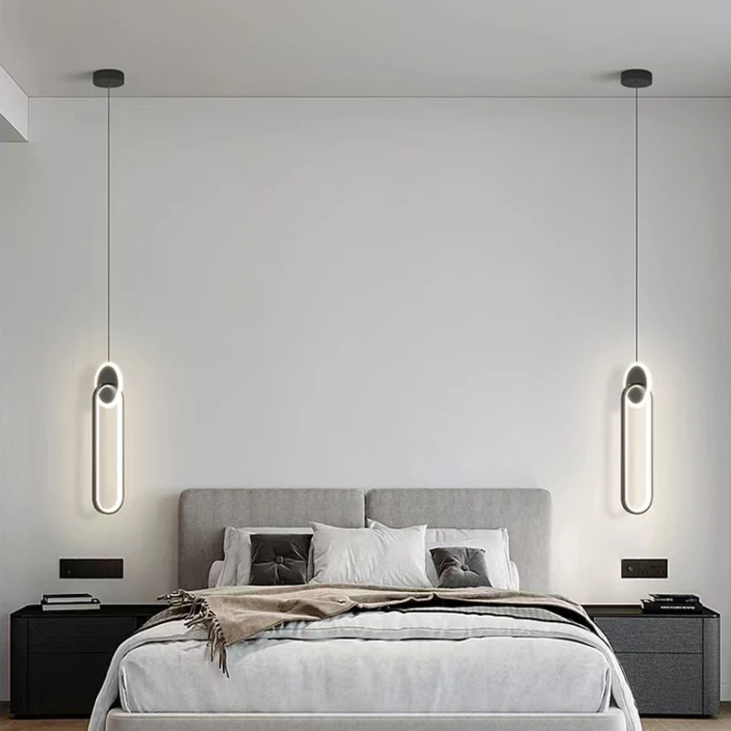 Title 1, Luminária de cama nórdica moderna LED com anel ...