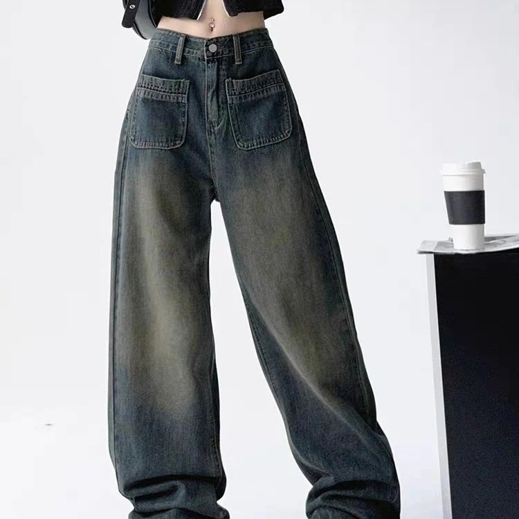 Pantalones anchos de cintura alta efecto adelgazante, corte holgado, para un look moderno y cómodo. Perfectos para cualquier ocasión. — foto 2