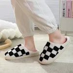 Comfortable Home Chessboard Grid Warm Winter Cotton Slippers. Enjoy cozy comfort with these soft and warm slippers, perf — photo 6