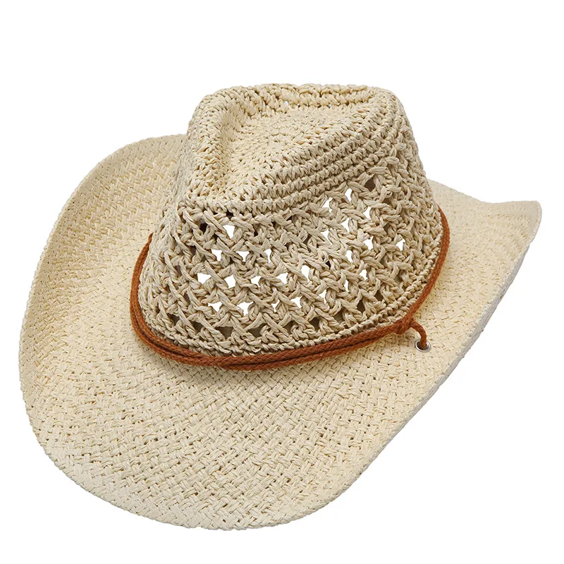 Western Cowboy Hat Foldable Hollow Raffia Hat for Men and Women Breathable Sun Protection Lightweight and Stylish Perfec — photo 5