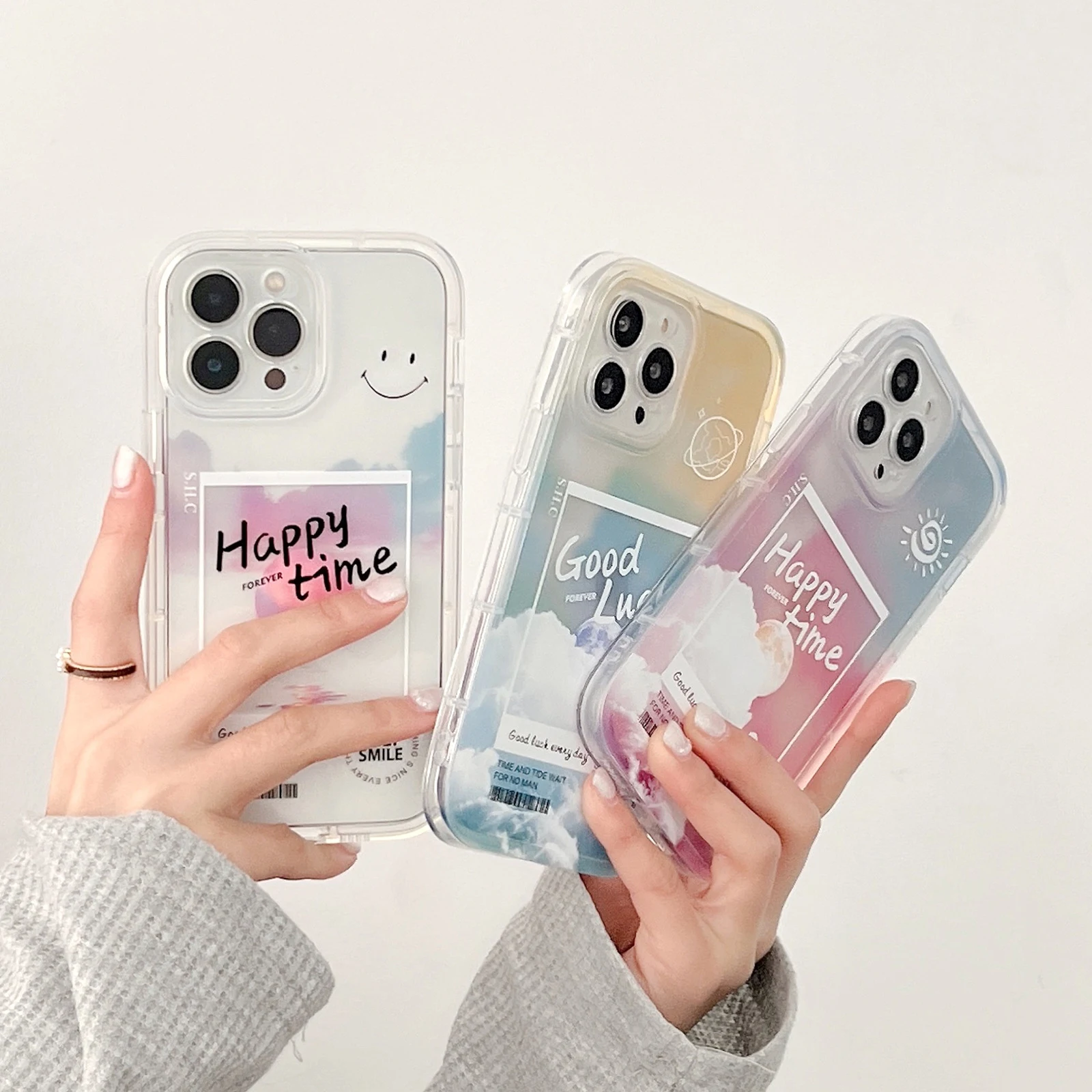 Title 3, Gradient Transparent Color Cloud Letter Mobile ...