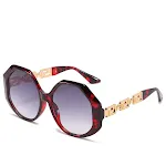 Red Floral Print Frame Gray