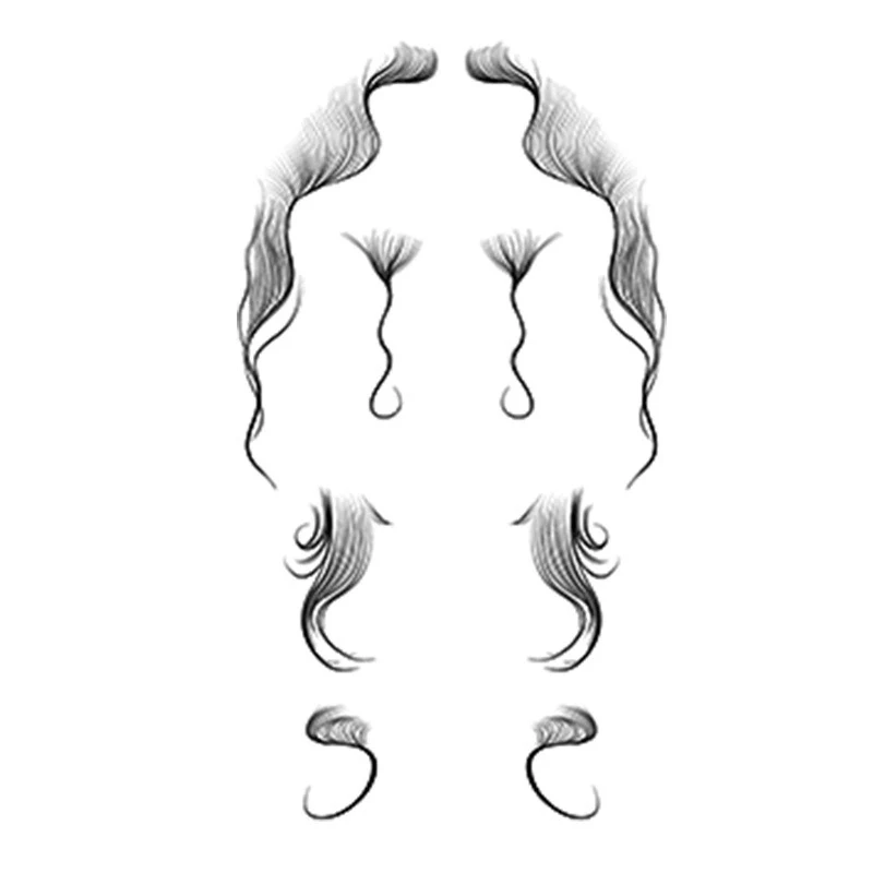 Adesivos de Peruca com Franja e Costeletas Maquiagem para Palco e Festas Estilo Instantâneo Aplicação Fácil Cabelo Deslumbrante — foto 7