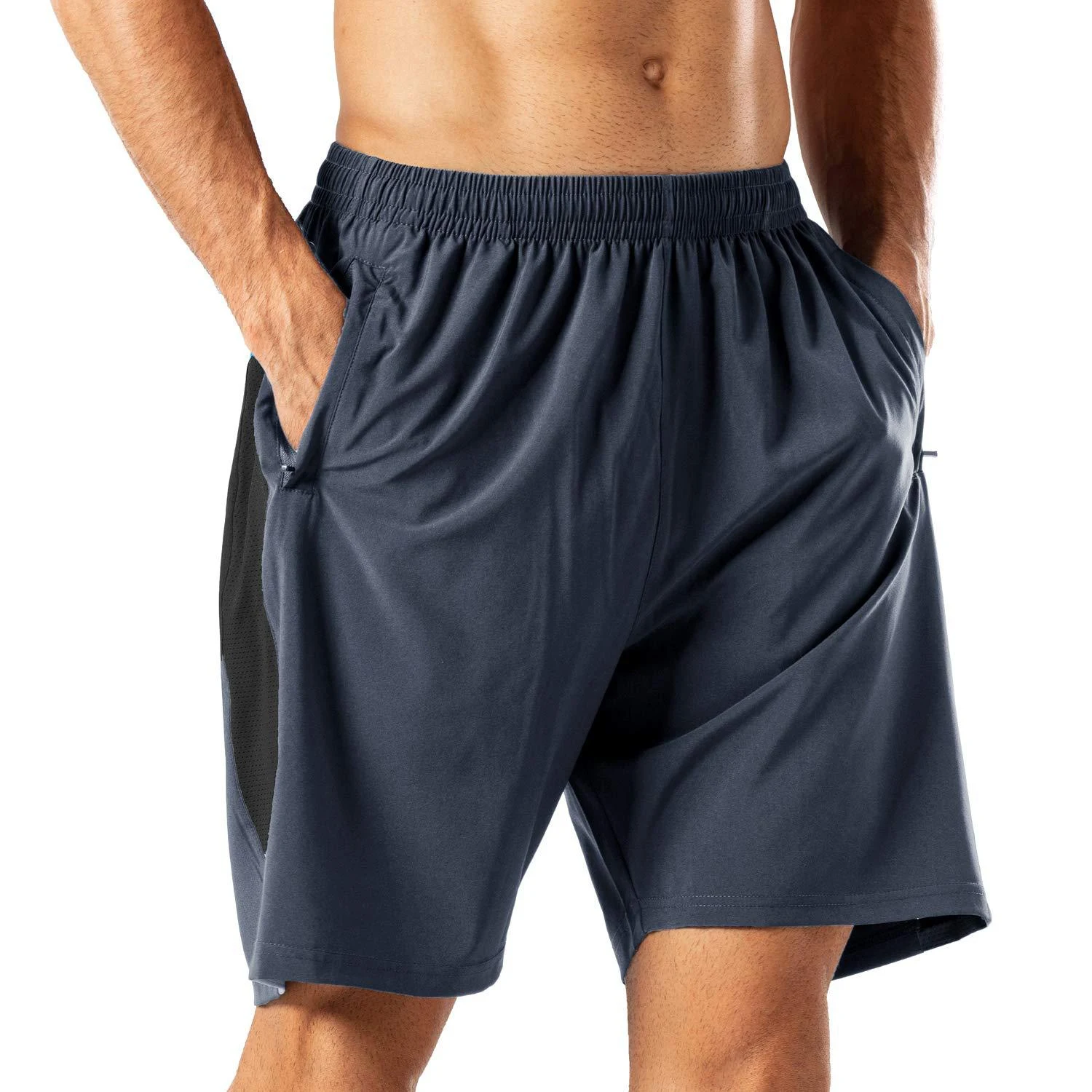 Effen gekleurde casual heren shorts met stiksels, comfortabel en veelzijdig voor de zomer. Ideaal voor dagelijks gebruik. — foto 3