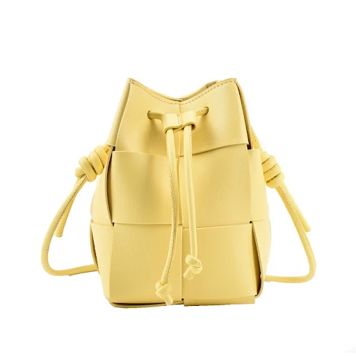Title 1, Womens Simple Drawstring Woven Bucket Bag Ligh...