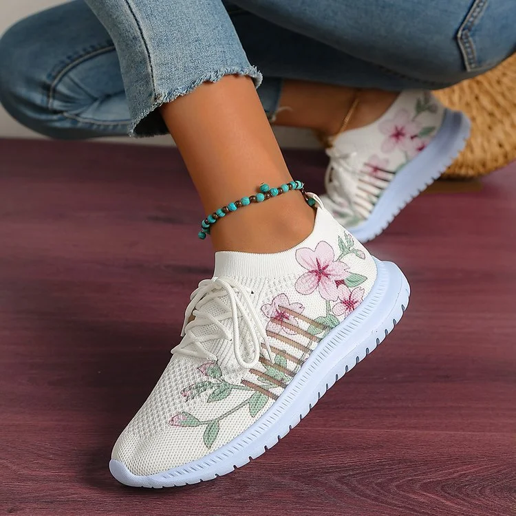 Dames Casual Mesh Flyknit hardloopschoenen. Lichtgewicht en ademend voor optimaal comfort tijdens het hardlopen en wandelen. — foto 2