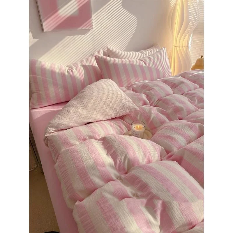 Title 3, Class A Bare Sleeping Simple Striped Cotton Bed...