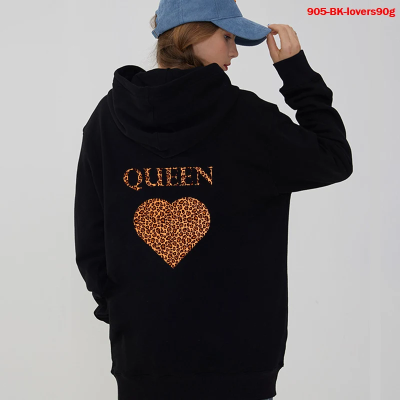 Title 7, Moletom com capuz King Queen estampado para cas...