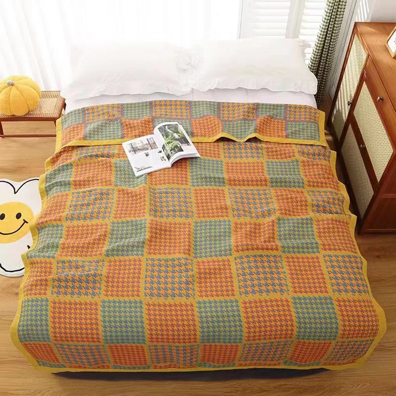 Combed Cotton Fine Sand Gauze Towel Quilt Casual Blanket. Lightweight, breathable comfort for relaxing, adding warmth, a — photo 3