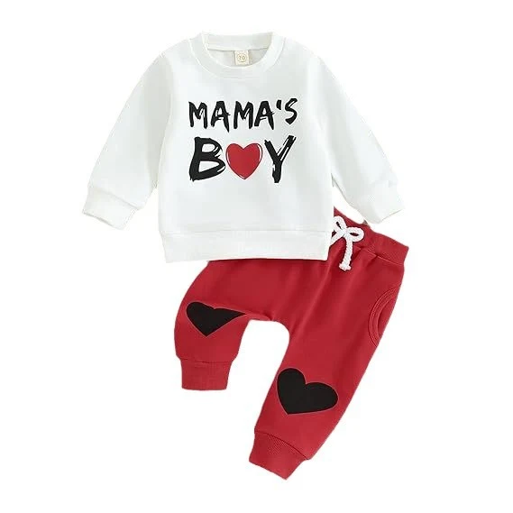 Roupa de moletom casual com estampa de letras de Páscoa para bebês. Conforto e estilo para o dia a dia e celebrações pascais. Perfeita para seu bebê! — foto 1