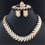 Modisches Damen Alloy Schmuckset, Halskette und Ohrringe, vierteiliges Set. Perfekt für besondere Anlässe oder den Alltag. — foto 2