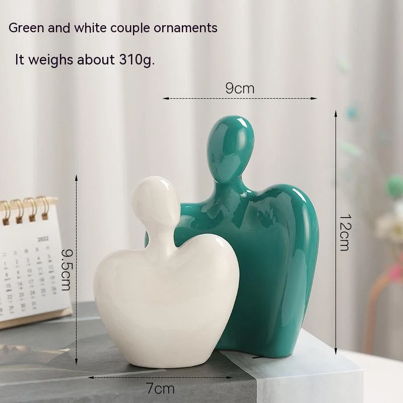 Nordic Modern Minimalist Ceramic Love Hug Couple Decoration for Living Room, Study, Wine Cabinet. Light luxury for the h — photo 11