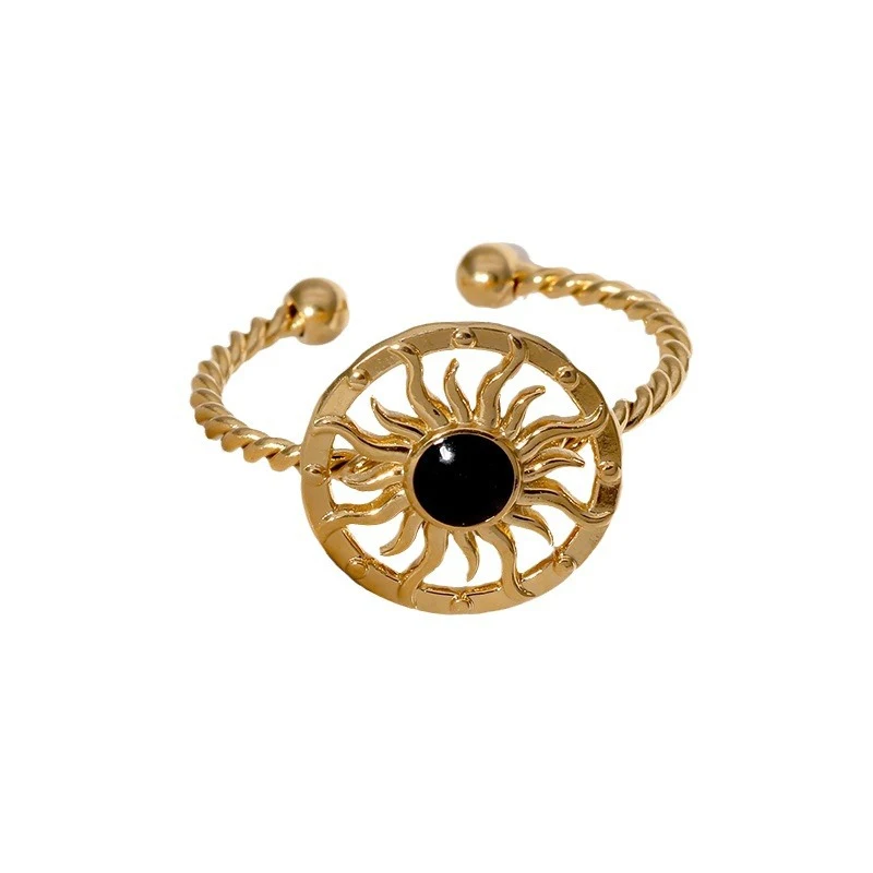 Anel Design Nicho Estilo Simples e Gracioso Banhado a Ouro Joia Feminina Elegante Presente Sofisticado Charme Sutil — foto 1