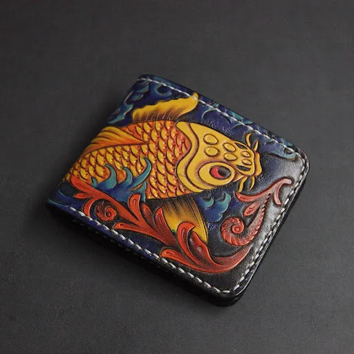 Title 6, First Layer Cowhide Handmade Leather Carving Wa...