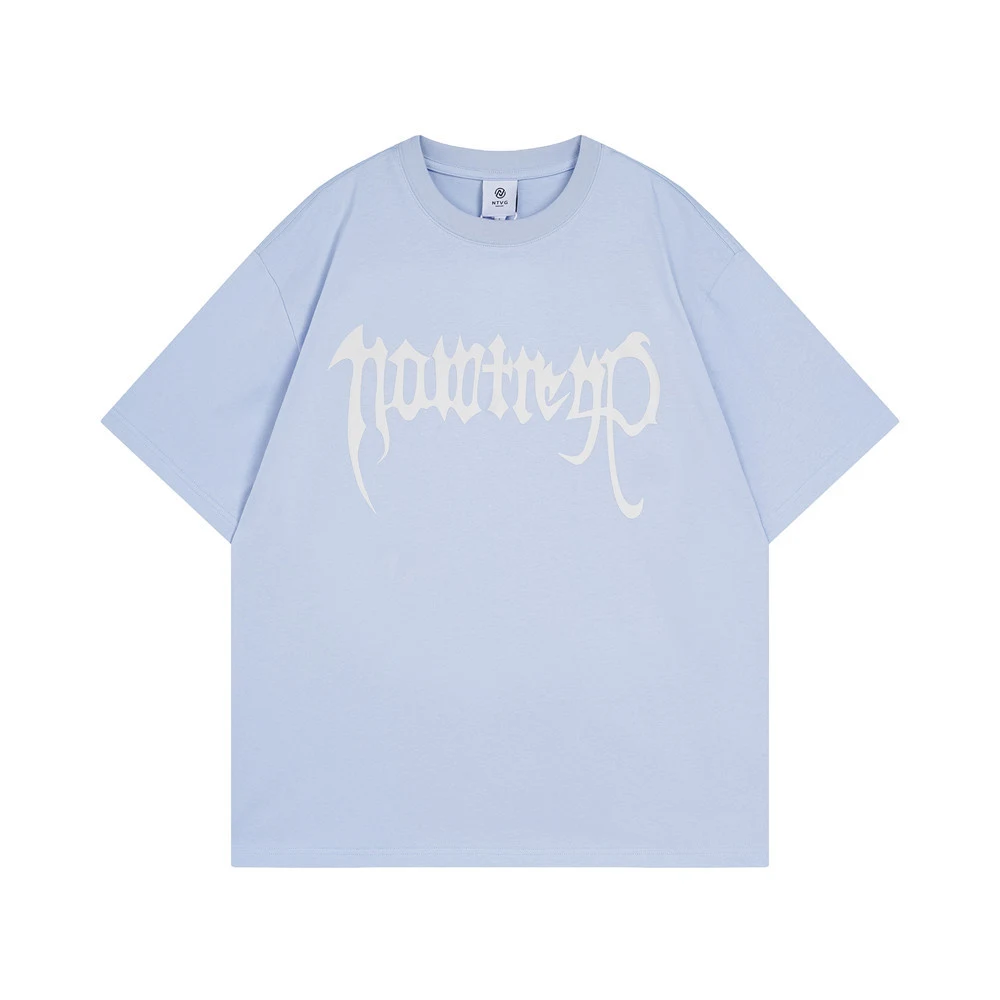 Camiseta Art com estampa de letras, manga curta, estilo punk high street, perfeita para um visual urbano e estiloso com atitude. — foto 1