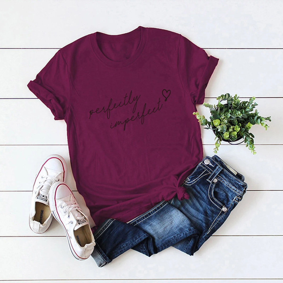 Title 8, Europese en Amerikaanse damesblouse met letterp...