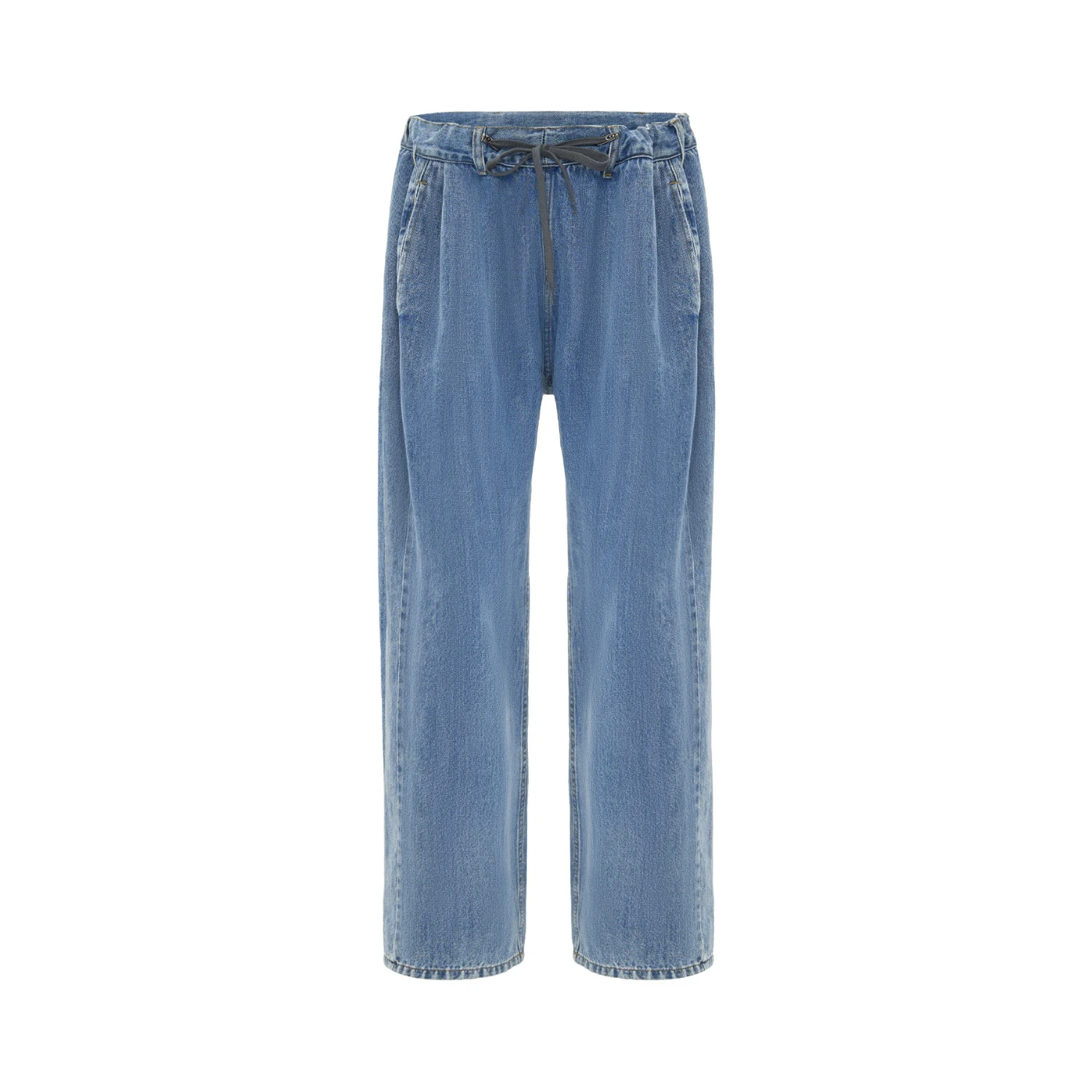 Jeans sueltos de cintura alta y lavado desgastado para mujer, estilo recto, ideales para un look casual y cómodo, perfectos para cualquier ocasión. — foto 3