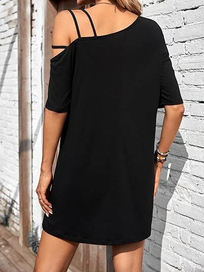 Title 1, Half Sleeve Cut Casual Summer T-shirt Dress