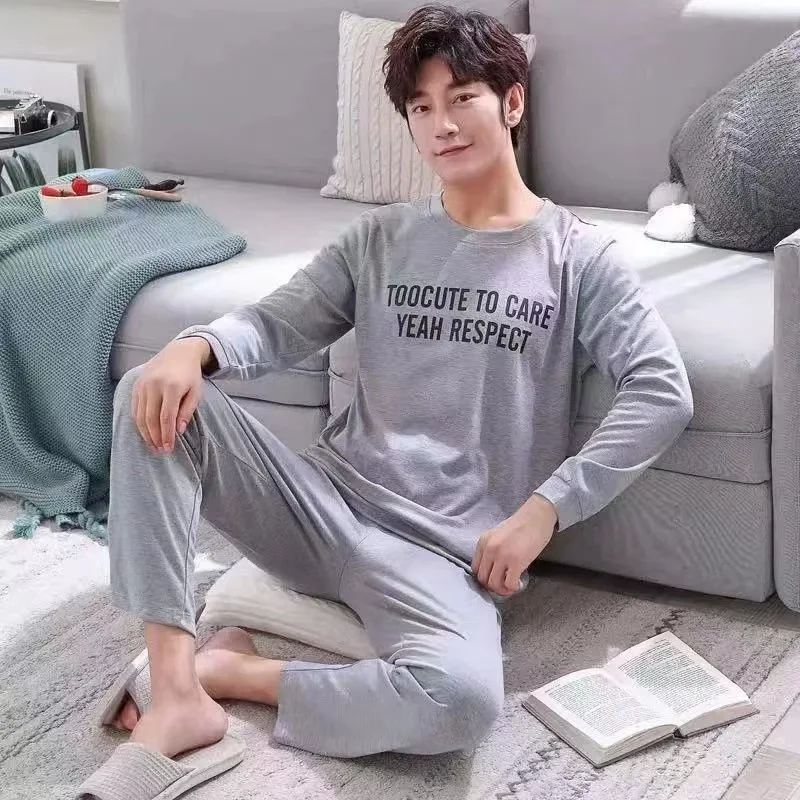 Pigiama da uomo a maniche lunghe per la casa, perfetto per primavera e autunno, comfort e stile per un riposo ottimale. — foto 10