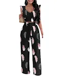 Monsoon Temperament Women's Printed Polyester Trousers Sleeveless Casual Set, a stylish and comfortable fashion choice f — photo 11