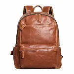 Mochila de couro para notebook 14 polegadas masculina, ideal para viagens ao ar livre. Durável, espaçosa e elegante. Perfeita para o uso diário e aventuras. — foto 6