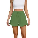 Cotton Linen Shorts Ruffled Elastic Waist Drawstring Casual Pants, comfortable and stylish for everyday wear and summer. — photo 12