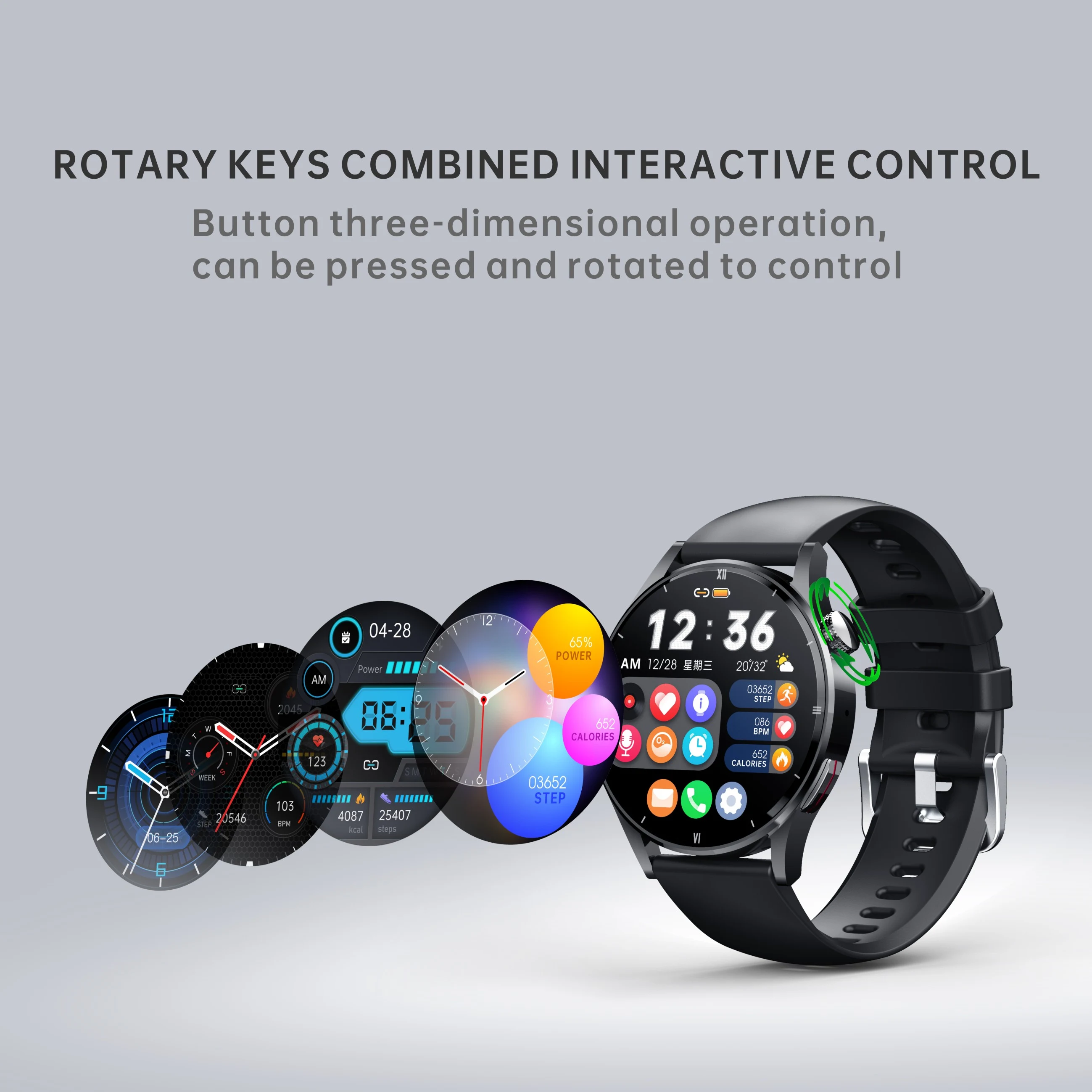 Title 5, Bluetooth HD Call Smartwatch with Body Temperat...
