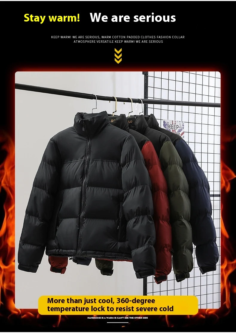 Title 17, Cotton-padded Coat Stand-up Collar Jacket Warm ...