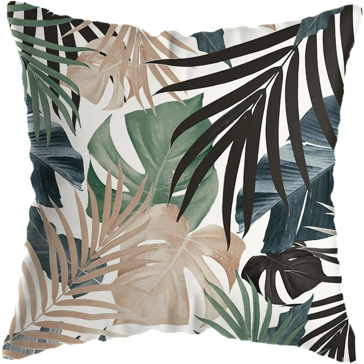 Capa de almofada de planta tropical para sofá da sala de estar, transforme seu ambiente com um toque natural e elegante. — foto 7