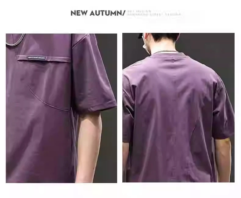 Title 2, T-shirt Violette Été Manches Courtes Homme. Con...
