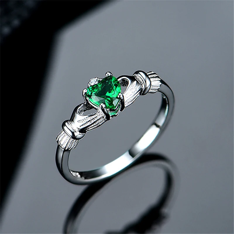 Anillo Corona de Amor con Piedra de Cristal Color, Plata 925, Estilo Europeo y Americano, Joyería Exquisita y Moderna. — foto 14