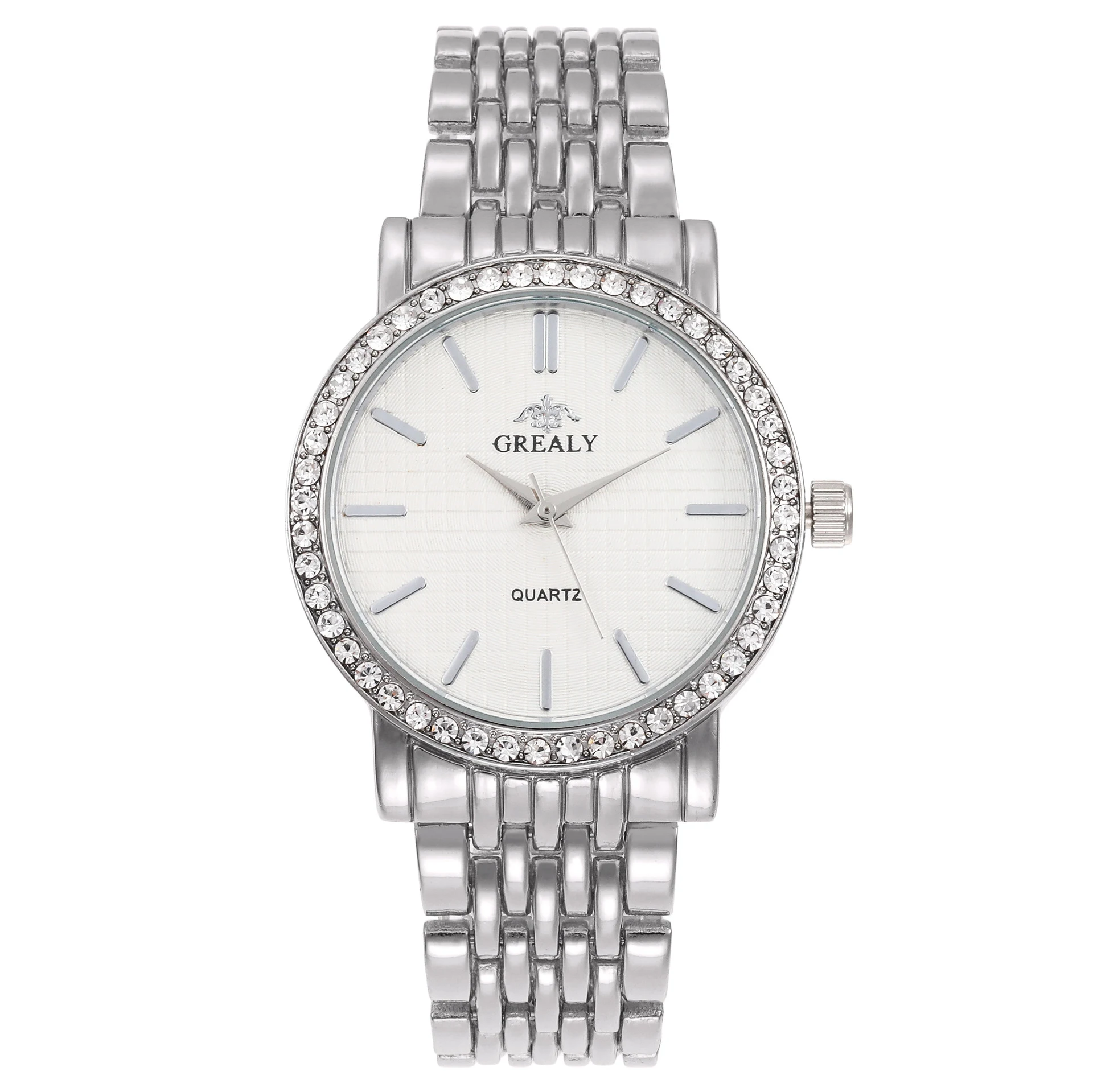 Relógio casual simples unissex com pulseira de aço e diamante. Sofisticação diária para homens e mulheres, combinando estilo e precisão. — foto 15
