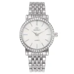 Relógio casual simples unissex com pulseira de aço e diamante. Sofisticação diária para homens e mulheres, combinando estilo e precisão. — foto 15