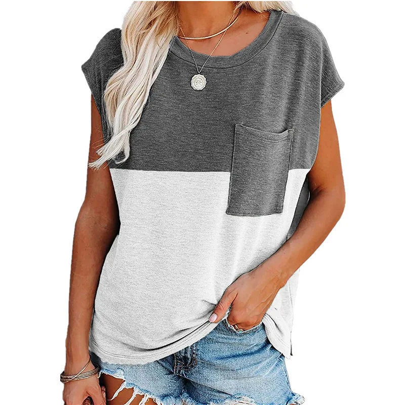 Title 6, T-shirt ampia con tasca con cuciture stampata a...