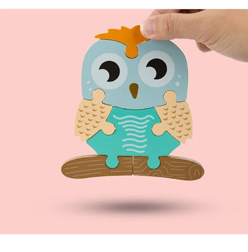 Title 5, Cartoon three-dimensional animal puzzle, design...