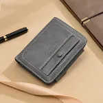 Carteira Curta Tri-Fold Retrô Masculina Multifuncional, Estilo Europeu e Americano, Ideal para Organizar Seus Essenciais com Elegância. — foto 3