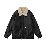 High Street Loose Casual Motorcycle PU Leather Jacket. Comfortable and stylish for everyday wear, offering a relaxed and — photo 4